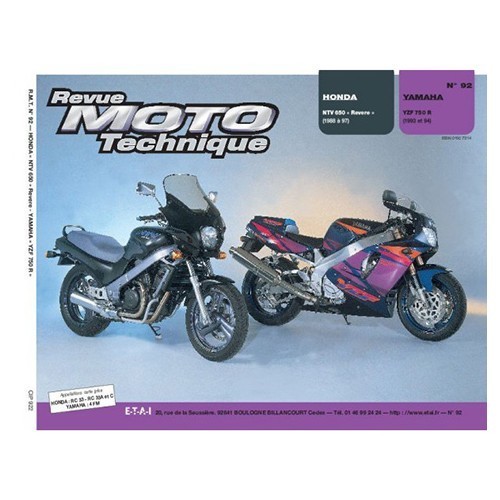  Revue Moto Technique N.° 92: Honda 650 NTV y Yamaha YZF 750 R - UF05244 