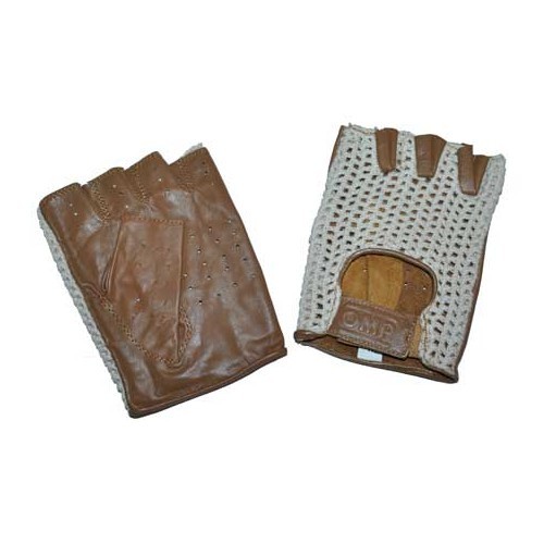 OMP "Tazio" fingerless leather driving gloves - Size L - UF08150L 