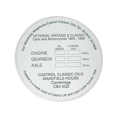  Sticker elettrostatico svuotamento Castrol - UF09020-1 