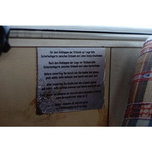  Bench seat/seat belts sticker for VW Bay Window Westphalia - UF11016-1 