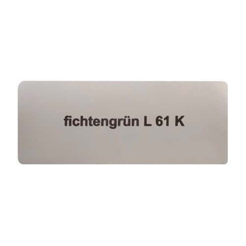  Sticker kleur "fichtengrün L61K" voor Volkswagen Kever   - UF11042 