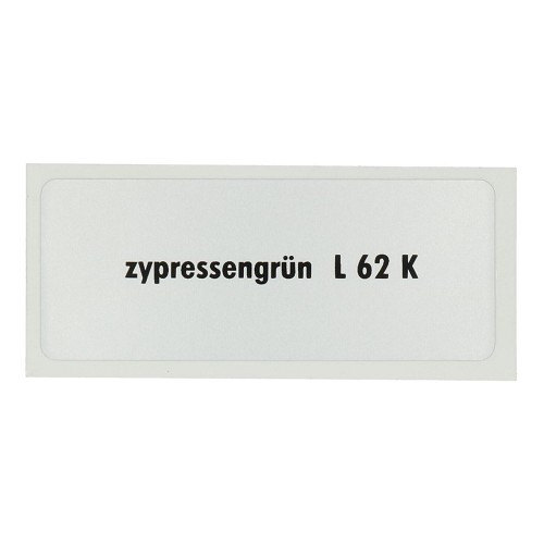  Sticker autocollant couleur "zypressengrün L62K" pour Volkswagen Coccinelle   - UF11071 