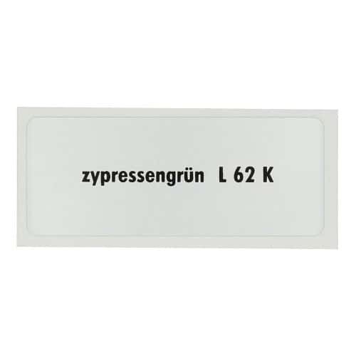  Sticker autocollant couleur "zypressengrün L62K" pour Volkswagen Coccinelle   - UF11071 