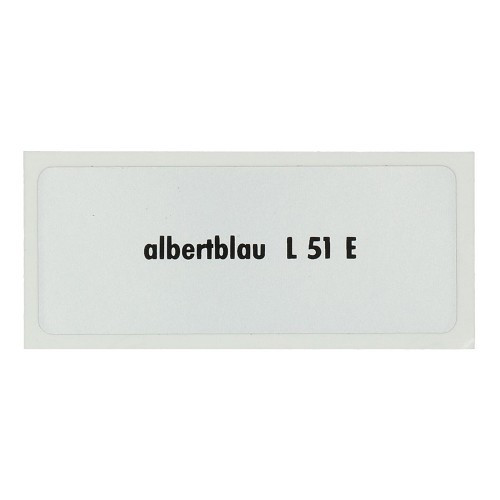     
                
                
    Sticker color "albertblau L51E" for Volkswagen Beetle   - UF11074
