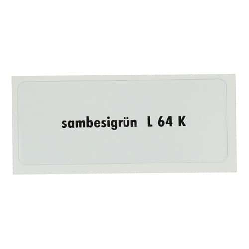  Sticker autocollant couleur "sambesigrün L64K" pour Volkswagen Coccinelle   - UF11075 