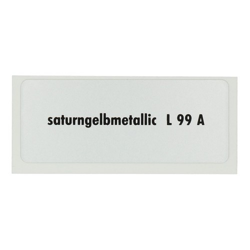    
                
                
    Sticker color "saturngelbmetallic L99A" for Volkswagen Beetle   - UF11076

