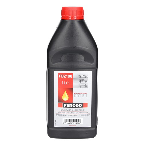     
                
                
    Liquide de frein et d'embrayage DOT 5.1 100% synthétique FBZ100 FERODO ESP ASR ABS - bidon - 1 Litre  - UH27000
