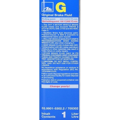  Bremsflüssigkeit ATE G DOT 3 - 1 Liter - UH27017-1 