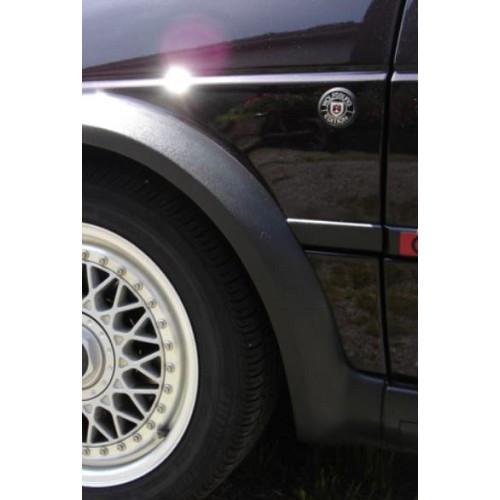  WOLSBURG EDITION zelfklevend bord in aluminium voor VW Golf 1 Cabriolet en 2 - diameter 40mm - UK20129-2 