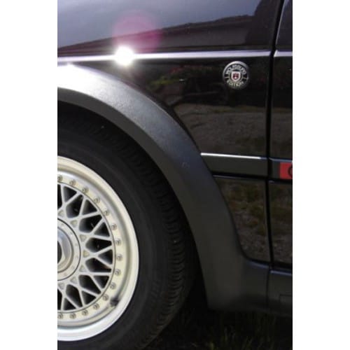  Placa adesiva WOLSBURG EDITION em alumínio para VW Golf 1 Cabriolet e 2 - diâmetro 40mm - UK20129-2 