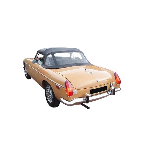  Black vinyl convertible top for MGB (1963-1970) with folding hoops - UK50068 