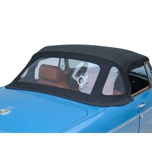  Black Alpaca convertible top for MGB (1963-1970) with folding hoops - UK50072-4 