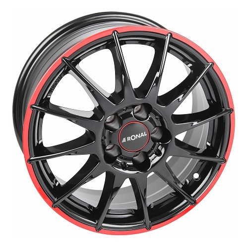  RONAL R54 MCR Black gloss / Red rim 16 inches 5 x 100 ET 38 - UL20300 
