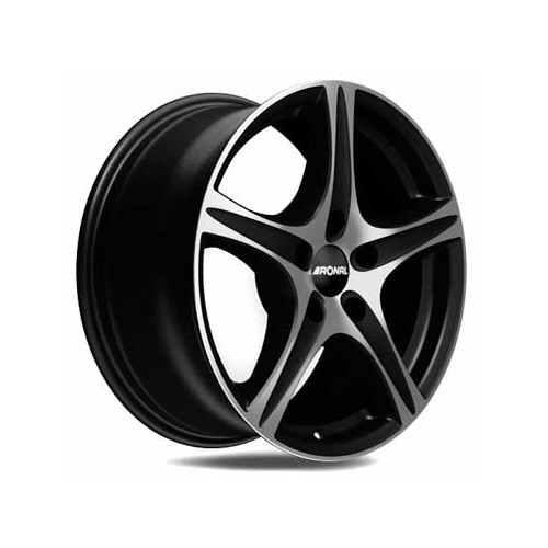  RONAL R56 Matte black, Polished side wheel rims, 17 inches 5 x 100 ET 37 - UL20305-1 