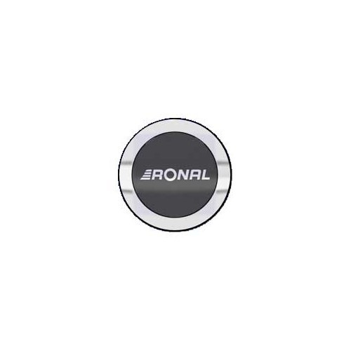  Cobertura central para Ronal 52 Preto / Rosto polido - UL20327 
