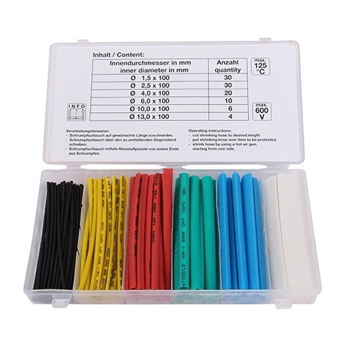  Assortment of 100 coloured shrink tubes - UO09007-1 