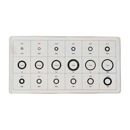 Joints toriques pour circuits d'essence et d'huile de diamètre 3 à 22 mm - 225 pièces - UO10055