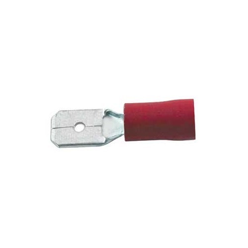  Male Blade 6.3 mm Red Pk 100 - UO10127 