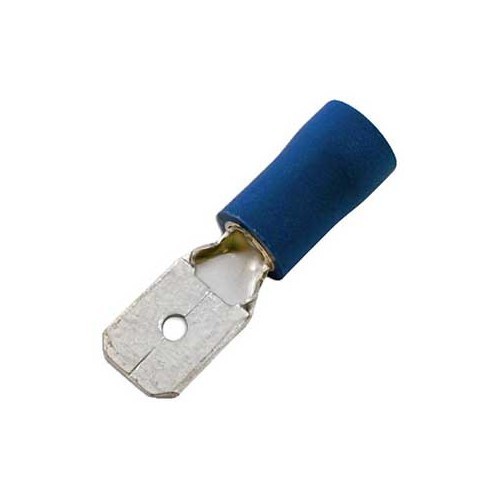  Male Blade 6.3 mm Blue Pk 100 - UO10128-1 