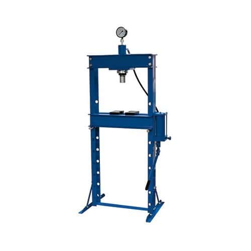 Prensa hidráulica con capacidad de 10 toneladas fabricada en alineación de  hierro y acero color azul Equipo taller