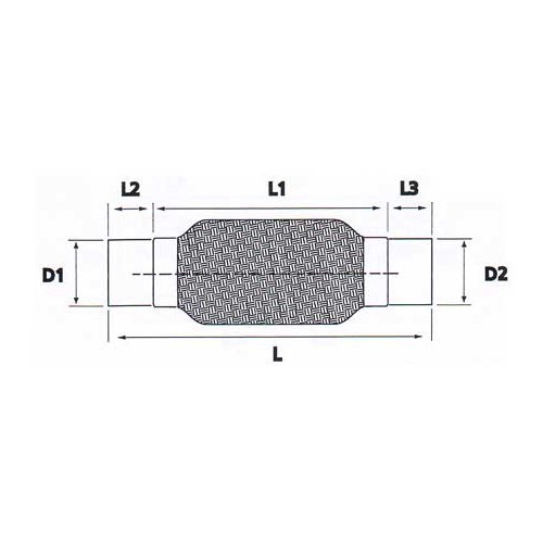  Flexibler Schlauch aus rostfreiem Stahl für Auspuffanschluss Durchmesser 45 <=> 45 mm - UO20204-1 