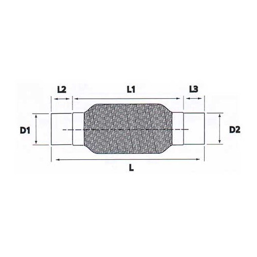  Flexibler Schlauch aus Edelstahl für Auspuffanschluss Durchmesser 51 <=> 51 mm - UO20218-1 