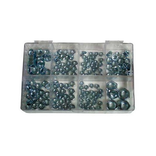     
                
                
    Assortiment de 150 écrous hexagonaux - UO20255
