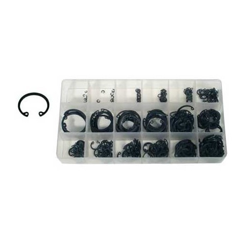     
                
                
    Assortiment de 300 circlips, 3-32 mm prise intérieure - UO20257
