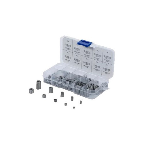     
                
                
    Kit assortiment d'inserts pour réparation filetage BGS | 150 Pièces - UO42401
