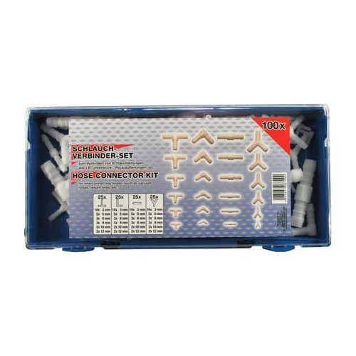 Set di raccordi di plastica per tubo - 100 pezzi - UO68910