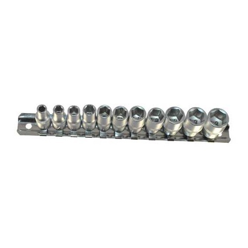  Set of sockets - sizes in inches - 11 pieces - hexagonal - UO69135-1 