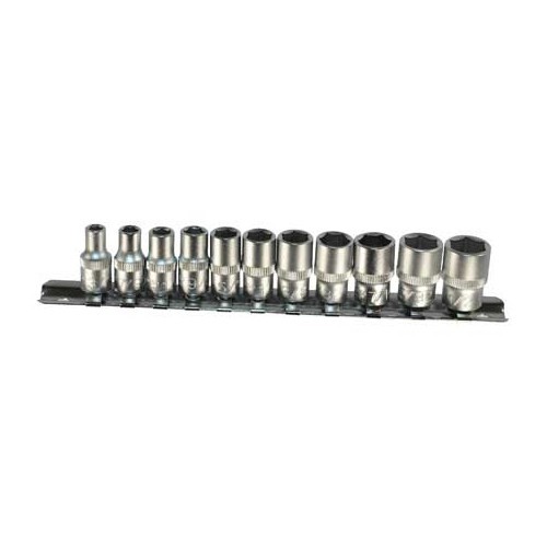  Set of sockets - sizes in inches - 11 pieces - hexagonal - UO69135 