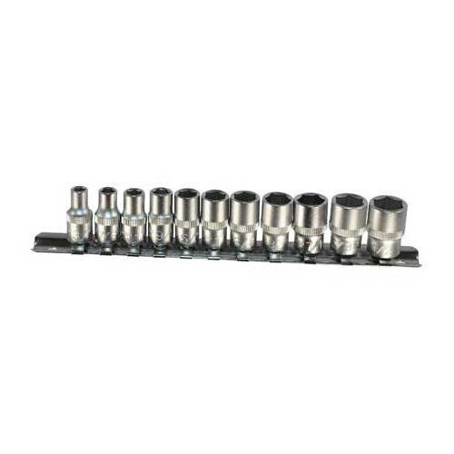     
                
                
    Set of sockets - sizes in inches - 11 pieces - hexagonal - UO69135

