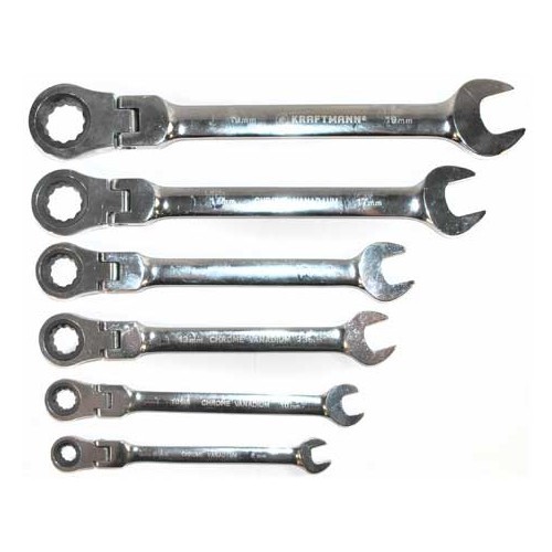  Set of ratchet wrenches - 8 to 19 mm - 6 pieces - UO70850-2 
