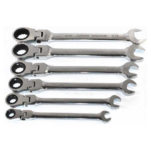 Ratchet spanner set - sizes in inches - 6 pieces - UO70852 
