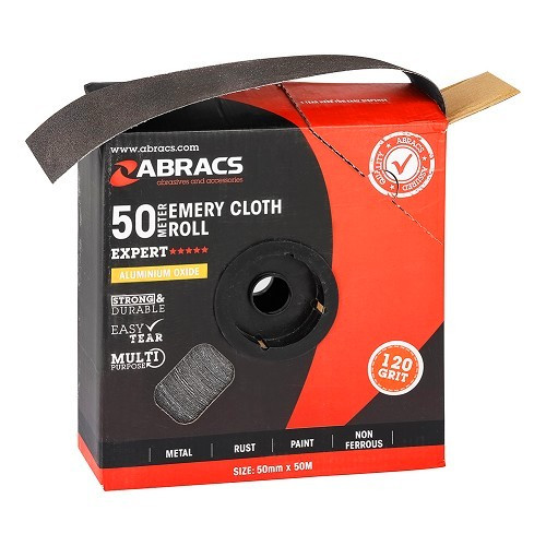 Tela smeriglio - 50 mm x 50 m - grana P120 - UO99953