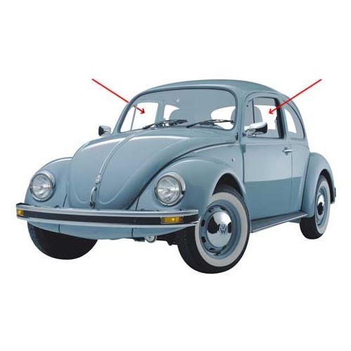  Finestrino anteriore trasparente a destra o a sinistra per Volkswagen Maggiolino 65-&gt; - VA00109 