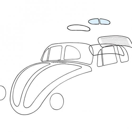 Classique VW Beetle Joint de Fenêtre Quart Arrière Gauche 1965-Bug
