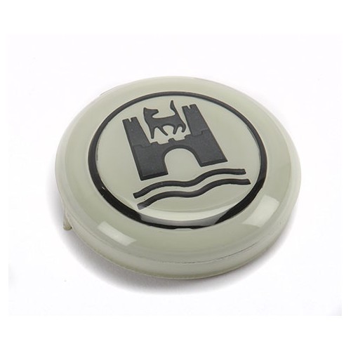 Pulsante claxon Grigio logo Wolfsburg Nero per Volkswagen Cox 60 ->71 - VA00870