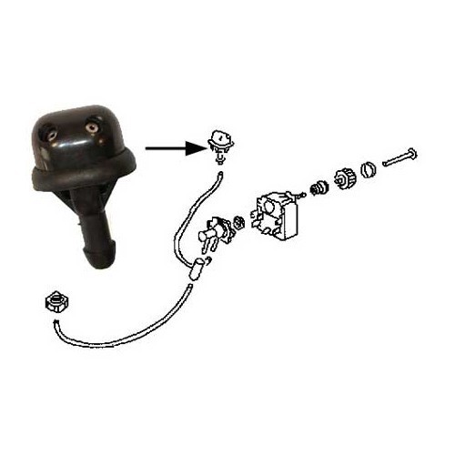 Scheibenwaschdüse schwarz für Käfer & Kombi - VA01200