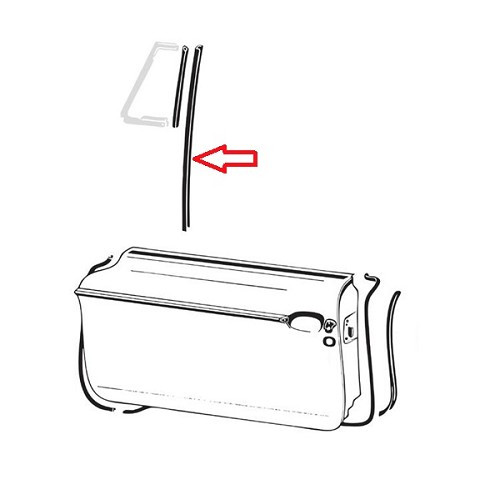 Quarter window seals for VOLKSWAGEN Type 34 - VA13001