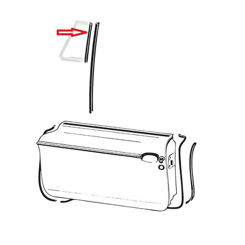 Joints arrière sur custodes pour VOLKSWAGEN Type 34 - VA13002