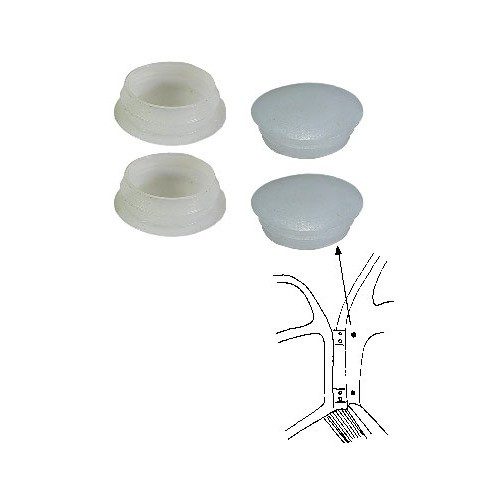 Kappe weiß Scharnierschraubenabdeckung weiß für VOLKSWAGEN Käfer (08/1960-) - VA13116