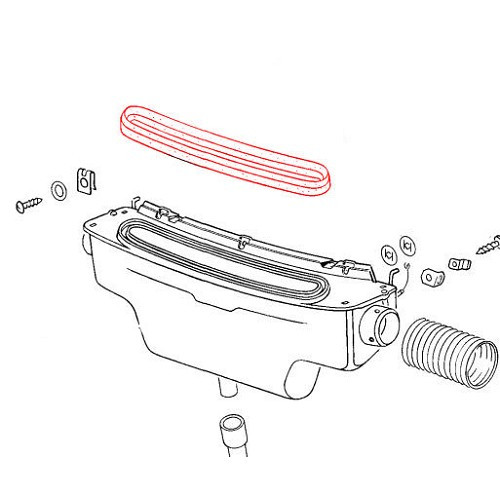 Dichtung zwischen Lüftungskasten und Fronthaube für Kaefer 68->. - VA13139