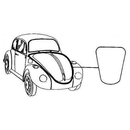  Junta da tampa frontal Qualidade superior para Volkswagen Beetle 1200 / 1300 / 1302 (08/1960-07/1985) - VA13148-1 