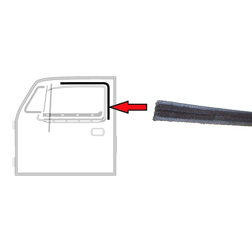     
                
                
    Joint / Guide de tour de vitre grand modèle qualité supérieure pour Volkswagen Coccinelle, Combi & Type 3 - VA131540
