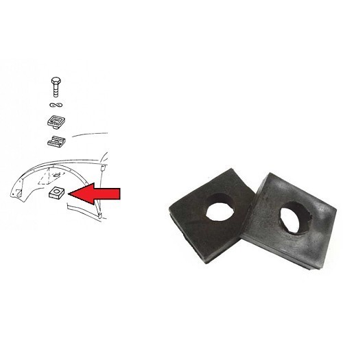  Lower joints between front axle and body for VOLKSWAGEN Beetle 1200 / 1300 since 61-&gt; - 2 pieces, thickness 10 mm - VA15901 