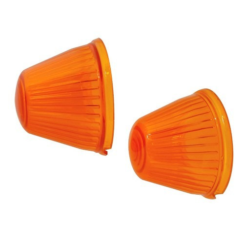  Pair of orange front flasher glass shells for Karmann Ghia 59 -&gt;64 - VA16047 