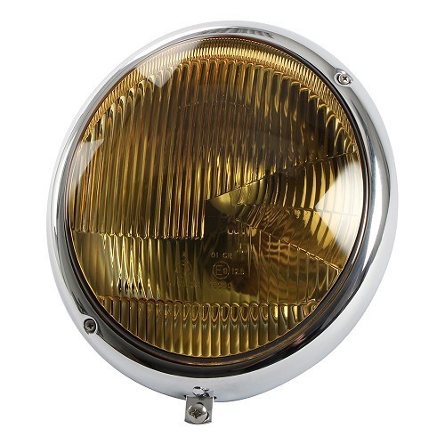  Full chrome-platedheadlight with yellow glass for Volkswagen Beetle ->67 - VA17016 