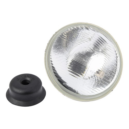     
                
                
    Phare Sealed Beam ampoule H4 pour VW USA 7" - version plat avec veilleuse - conduite à gauche - VA17019
